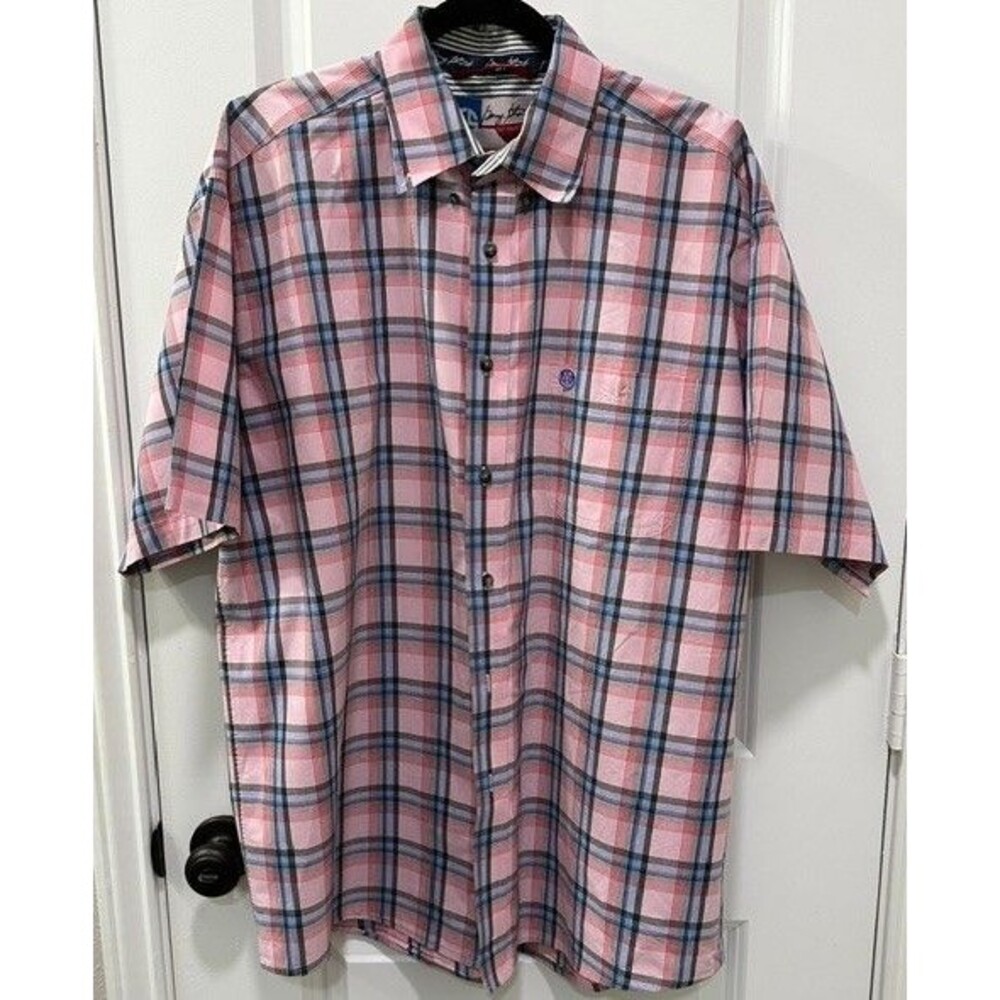 Wrangler George Strait Cowboy Cut Mens XL Multicolor Plaid Short Sleeve Shirt